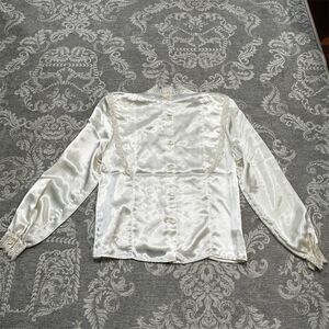 Sonya Ratay Women's Ivory Floral Embroidered Long Sleeve Blouse